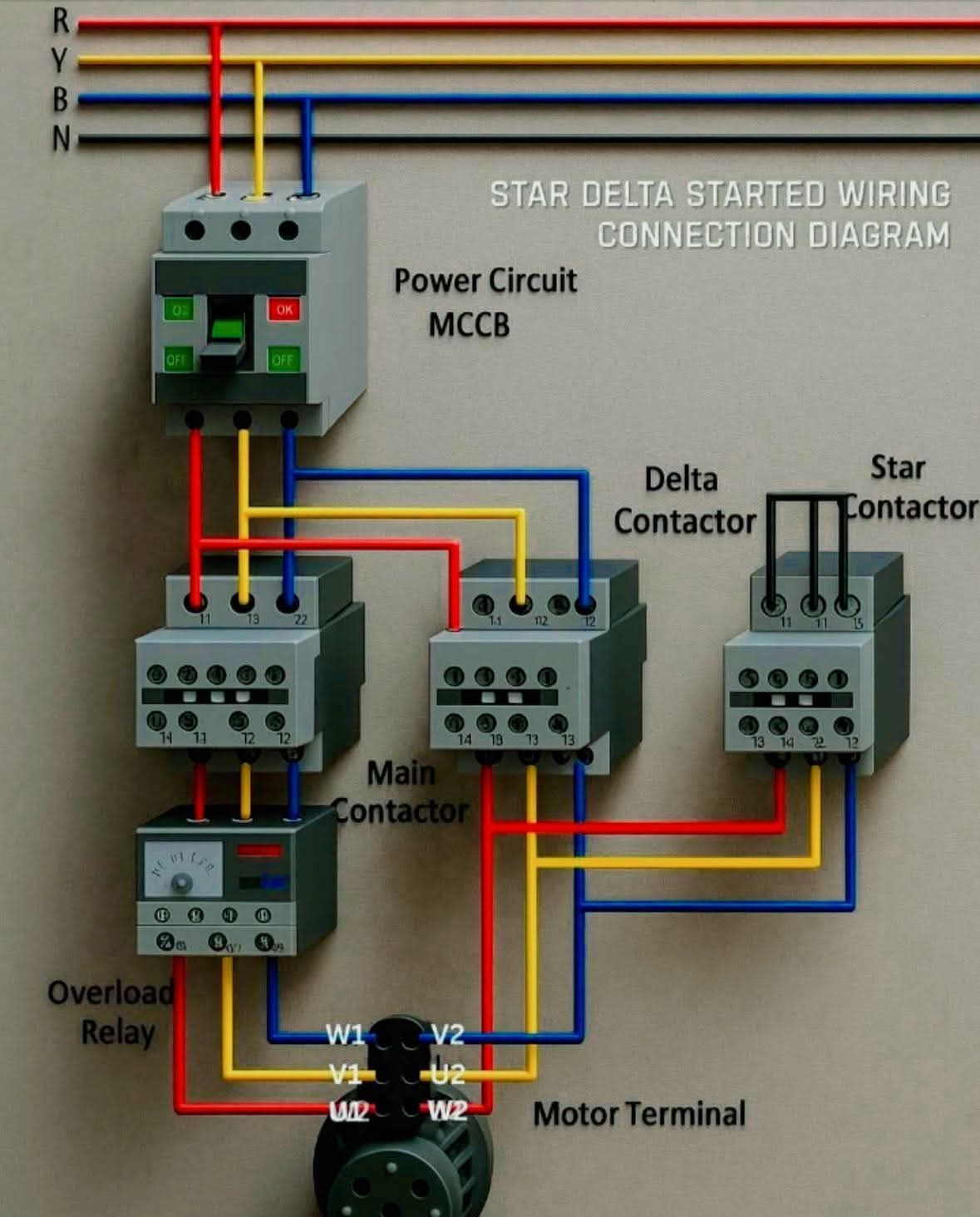 Electrical Engineers | Star Delta Starter Wiring Connection Diagram 👍🏻 ...