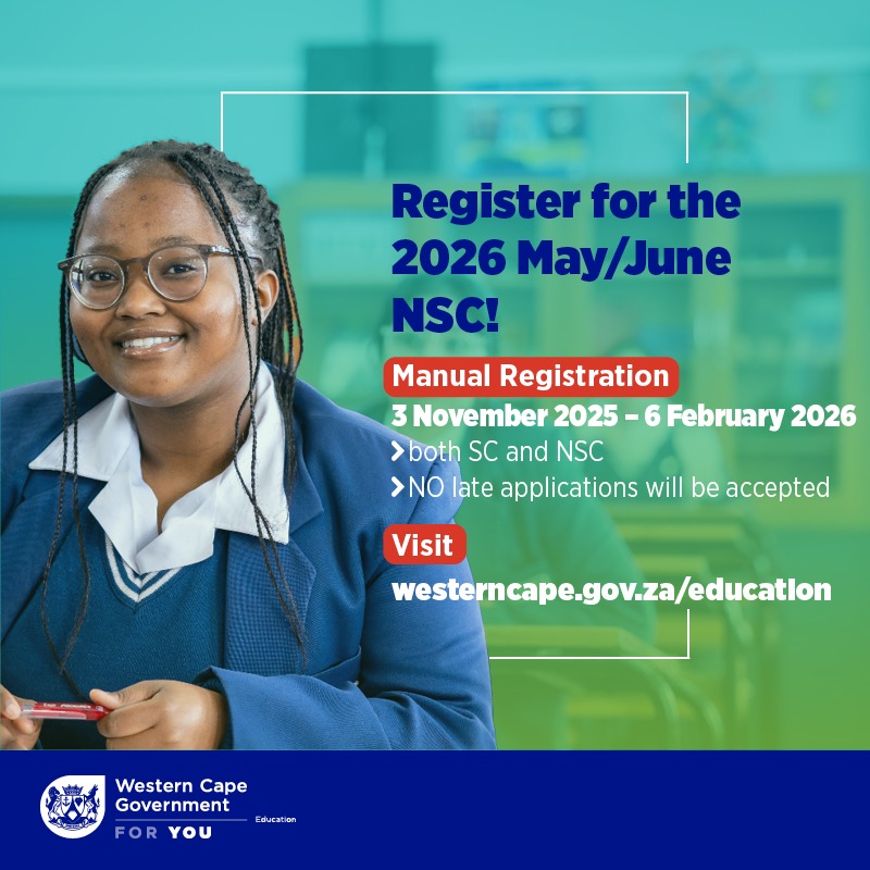 Western - Registration for the 2026 May/June NSC Examinations is now ...