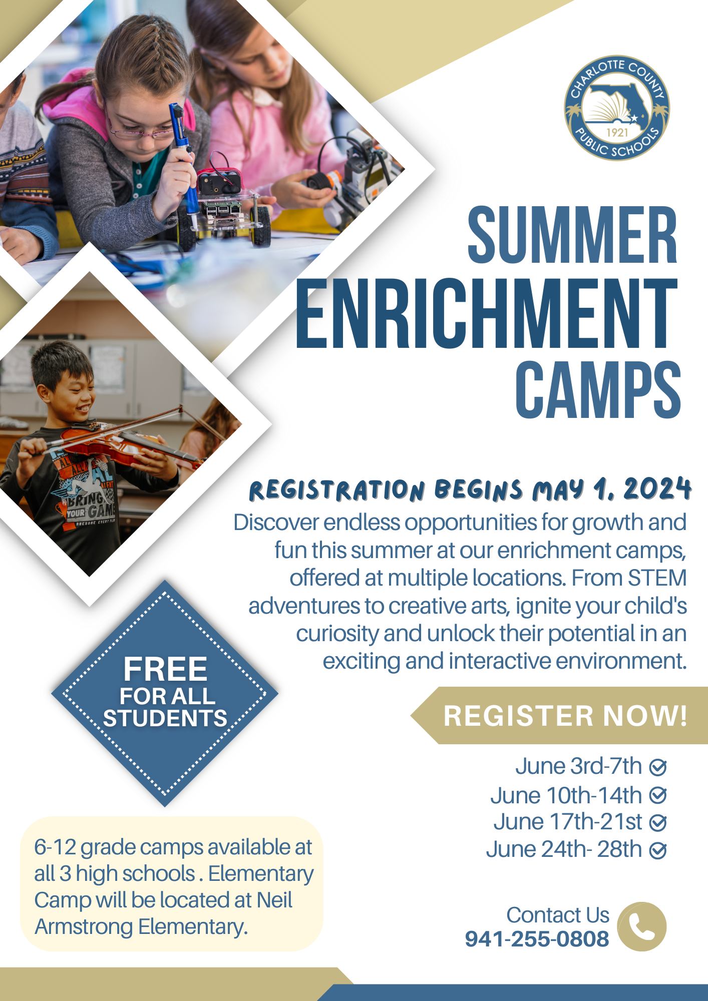 Charlotte - Elementary Summer Camp is now full! Anyone who registers ...