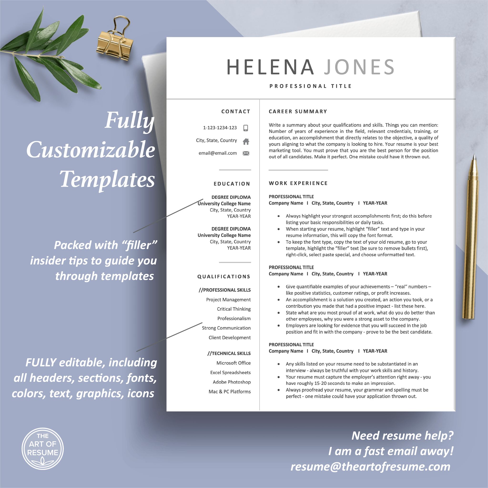 The Art of Resume - Design of the day! Resume Template Designed for a ...