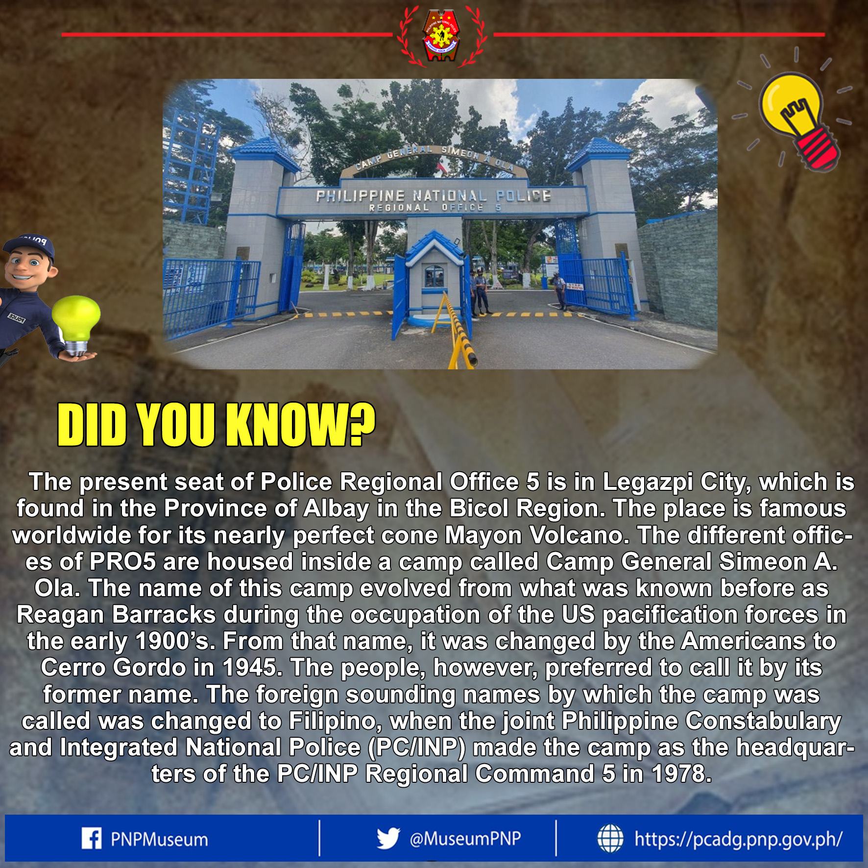PNP Museum - The present seat of Police Regional Office 5...