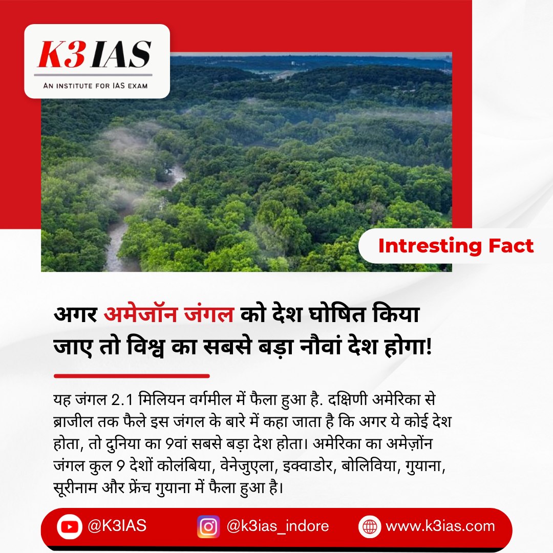 K3 IAS - Interesting Facts About the Amazon Rainforest.