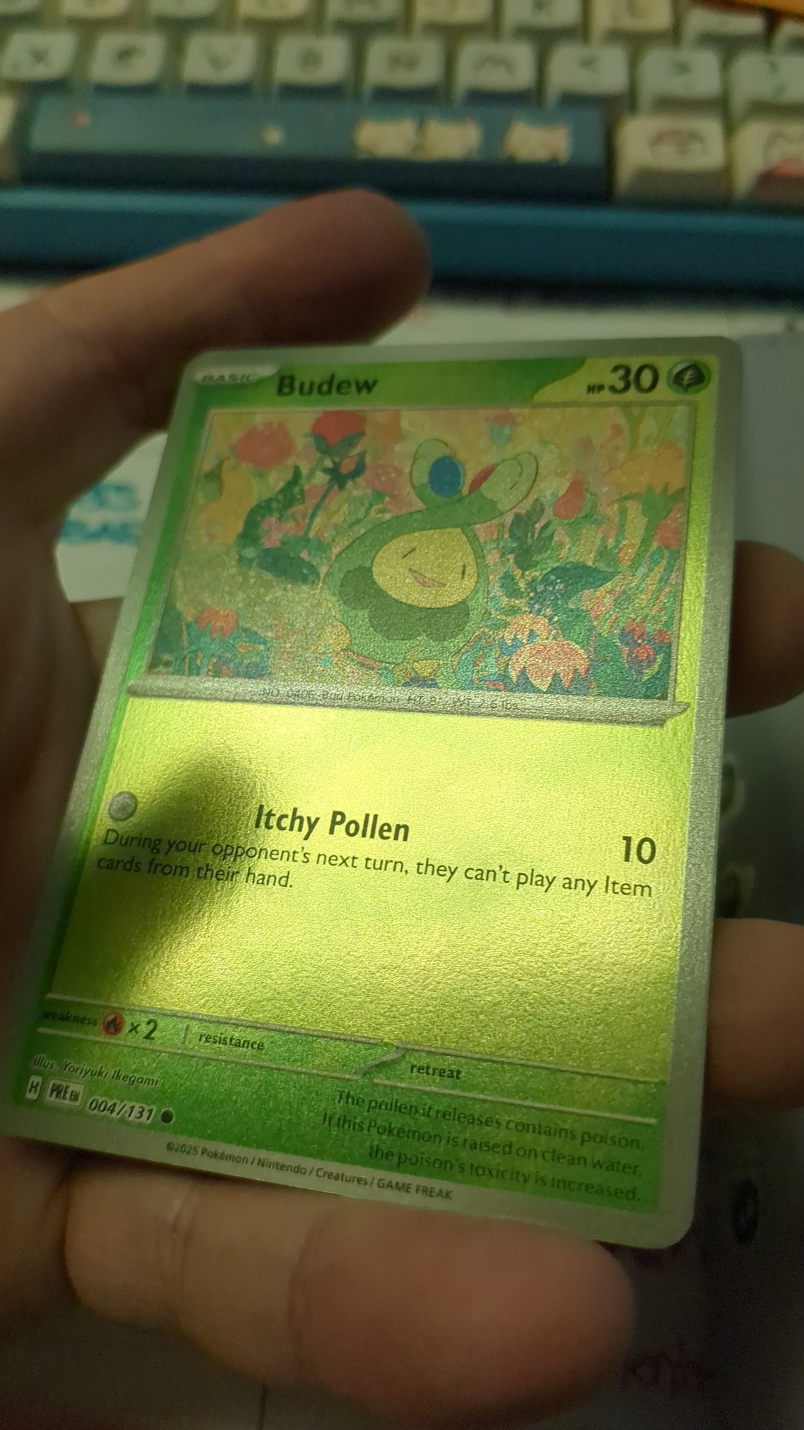 pokemon budew card - 004/131 - Prismatic Evolutions Pokmon Hit Points40 HP Form Is this Budew a misprint