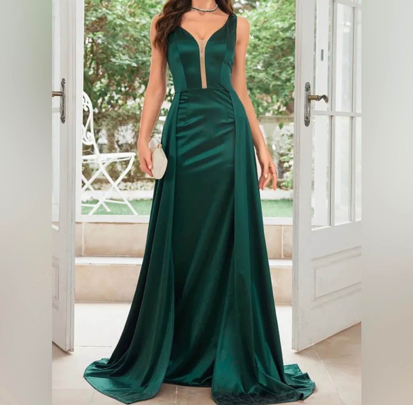 mayra formal satin slit long dress Windsor Dress- Size Small Sage Green color New with tags-never worn Windsor mayra