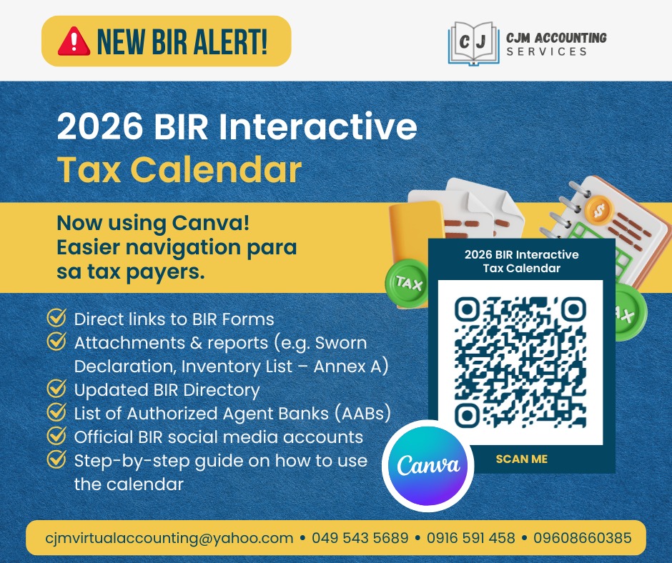 🚨 New BIR Update Alert! 🚨 May... - CJM Accounting Services | Facebook