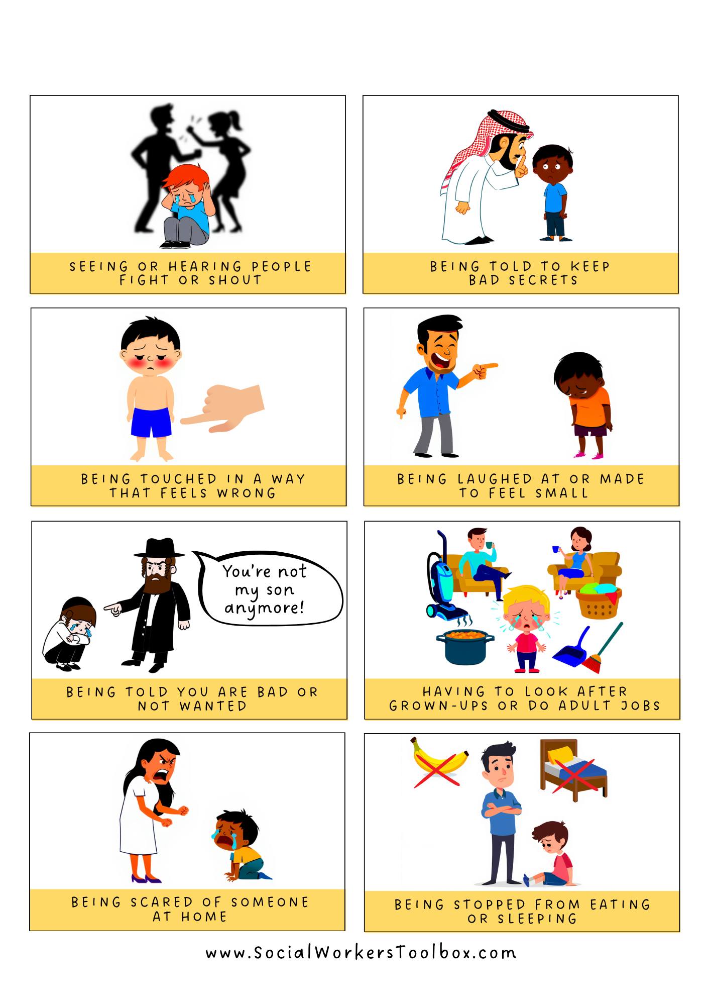 Free NEGLECT AND ABUSE PICTURE CARDS FOR CHILDREN, SOCIAL WORKERS AND ...