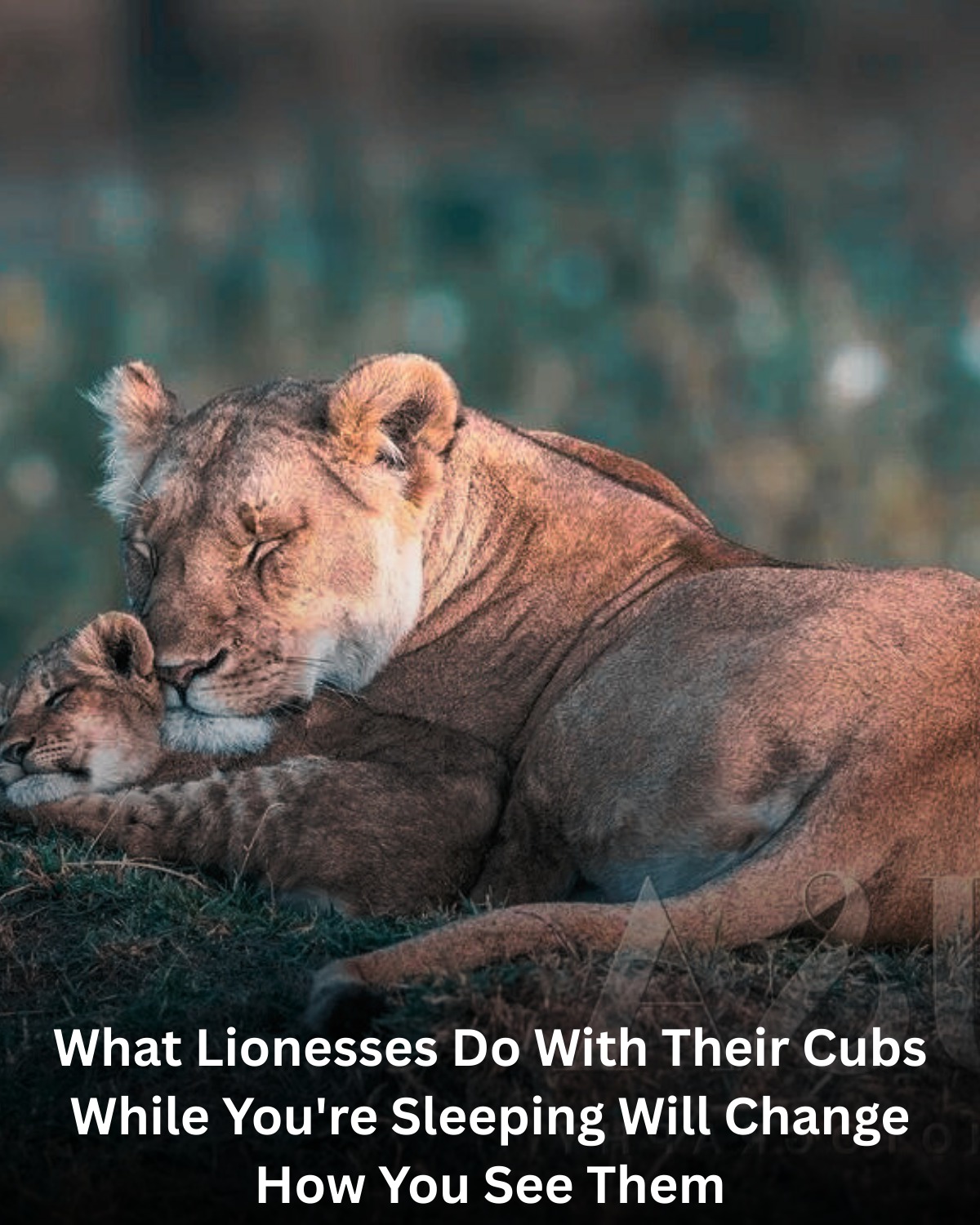 Foresty - Picture this: a lioness sleeping peacefully with a young cub ...
