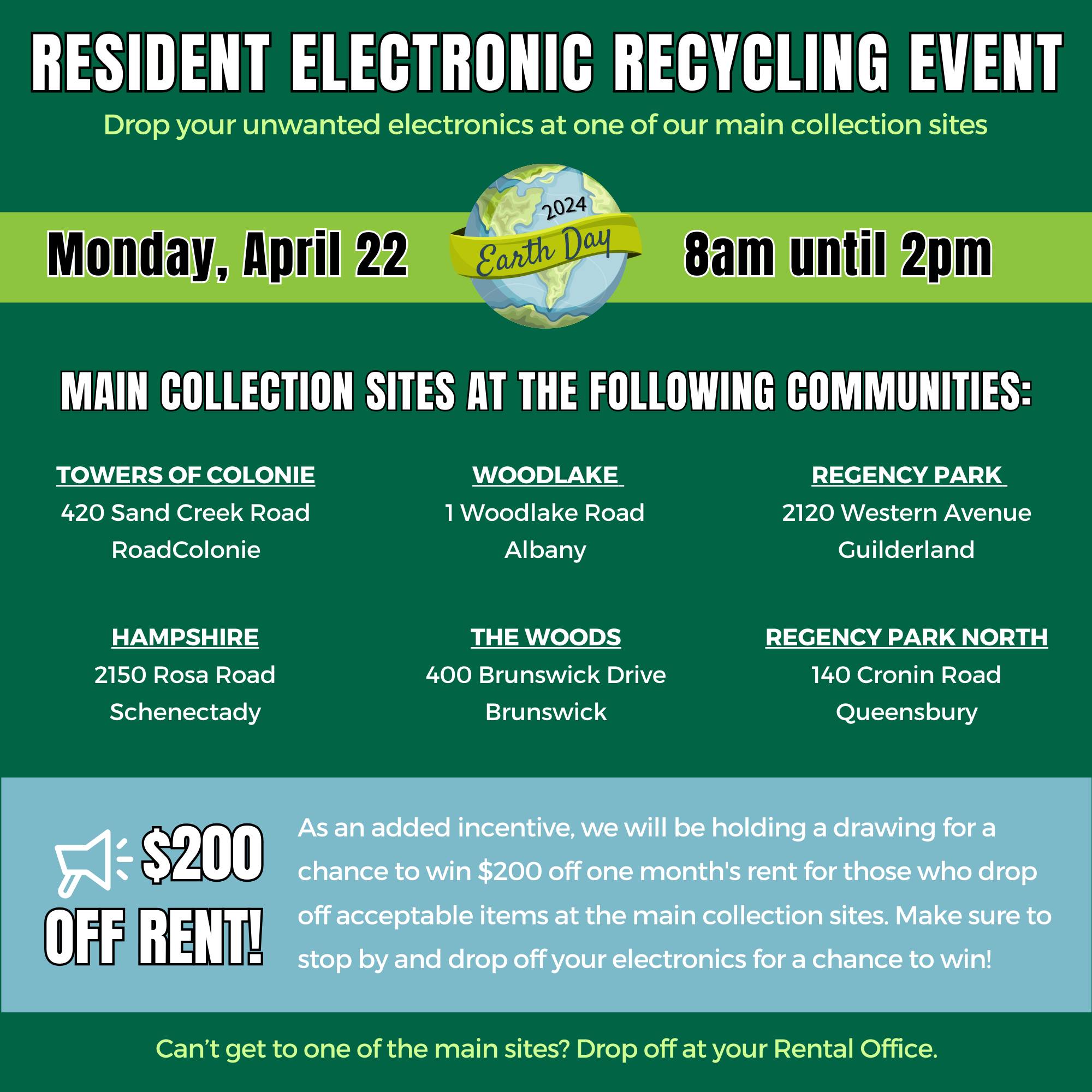 Regency - ♻️🌍 Don't forget! Our Resident Electronic Recycling Event is ...