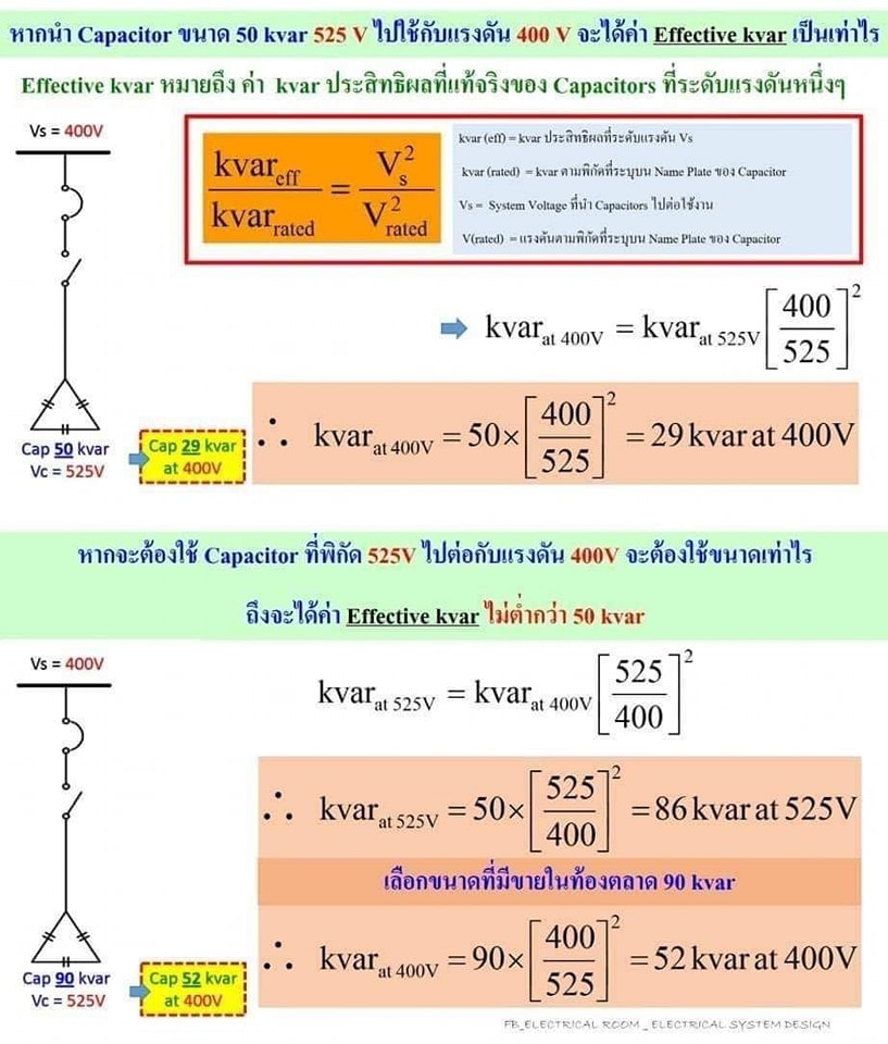 การคิดค่า Effective kvar ของ... - ห้องไฟฟ้า (Electrical Room) | Facebook