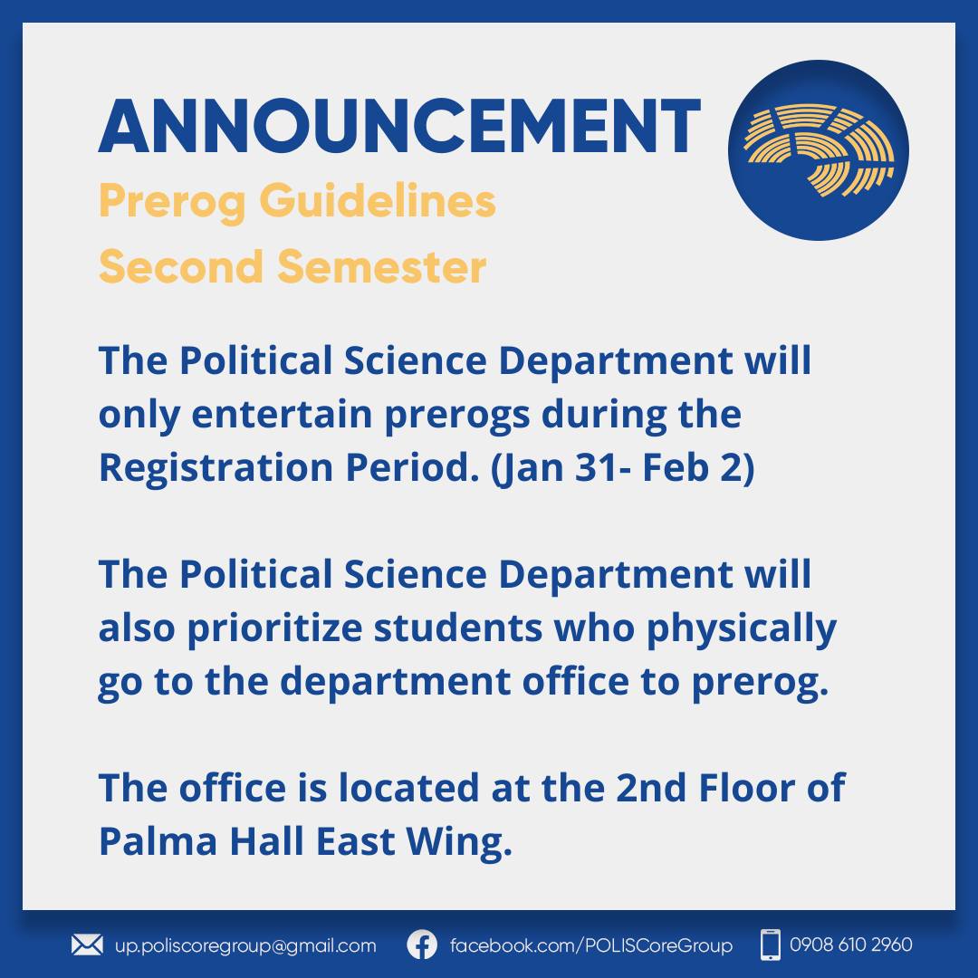 We'd like to remind everyone of the... - UP POLIS Core Group | Facebook