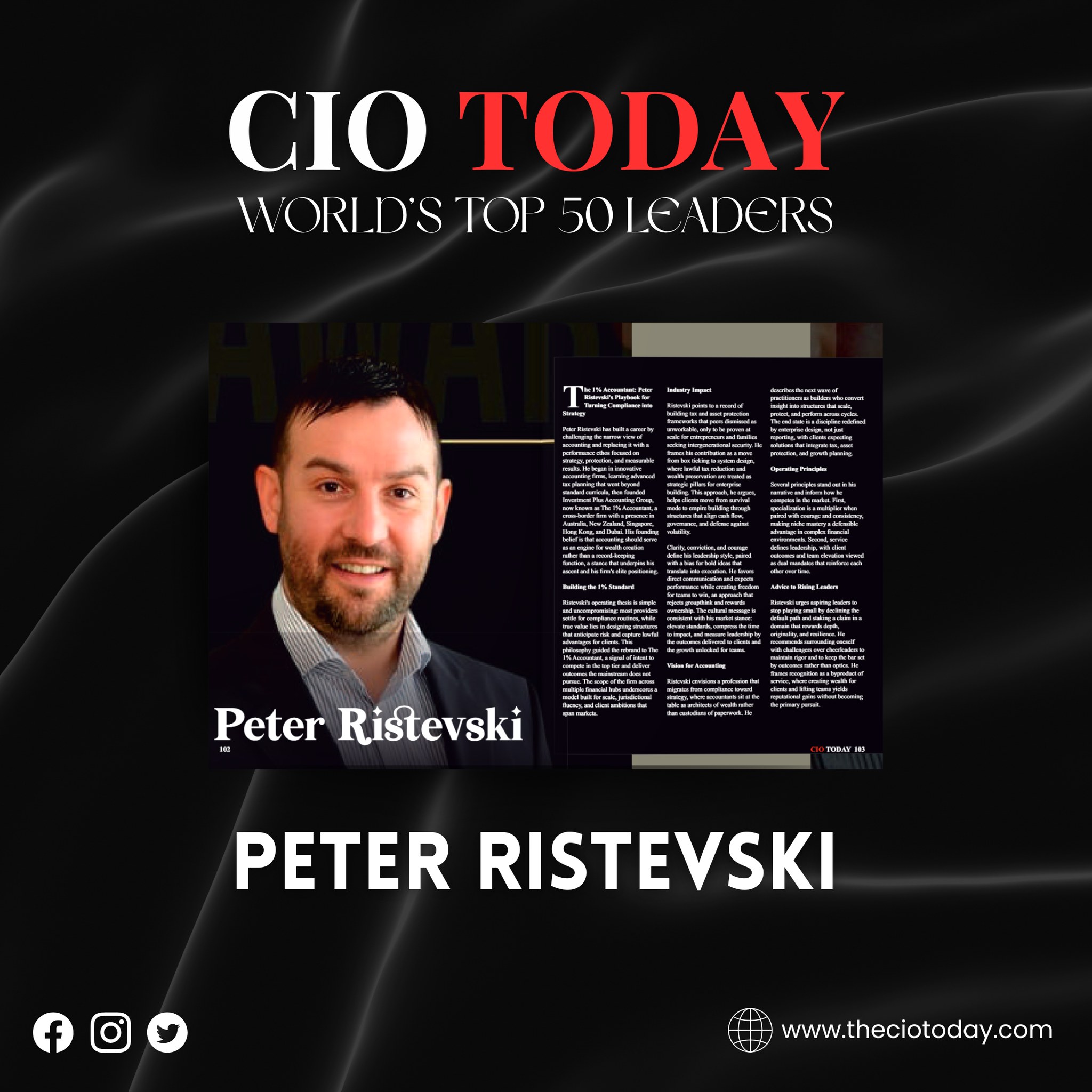 Peter Ristevski - 🚨 HONOURED TO BE SELECTED IN THE WORLD’s... | Facebook