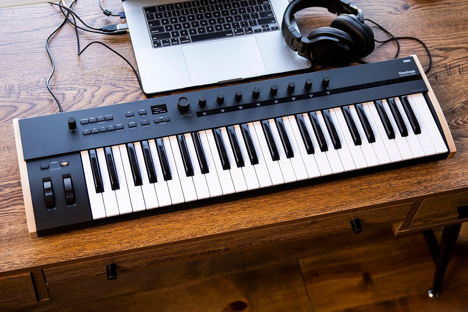 Center staging. The KORG US KeyStage 49 is a powerful production