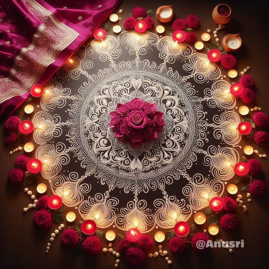 Anu Sri - 🌹 🌿 Beautiful rangoli ideas for festivals you... | Facebook