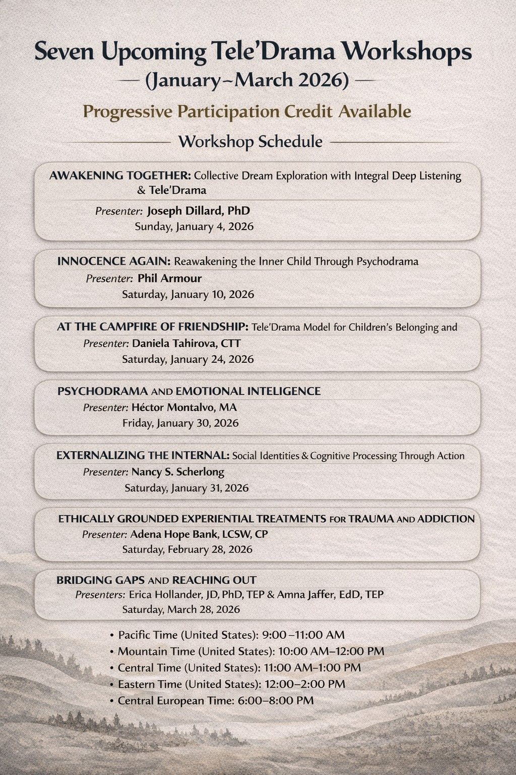 TELE'DRAMA - Seven Upcoming Tele’Drama Workshops January–March 2026 ...