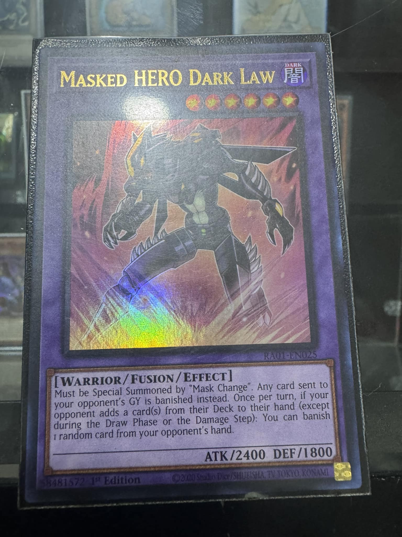yugioh dark law deck Masked Hero SDHS-EN044 1st Edition Super Rare NM 2400 Defense Masked HERO Dark Law -