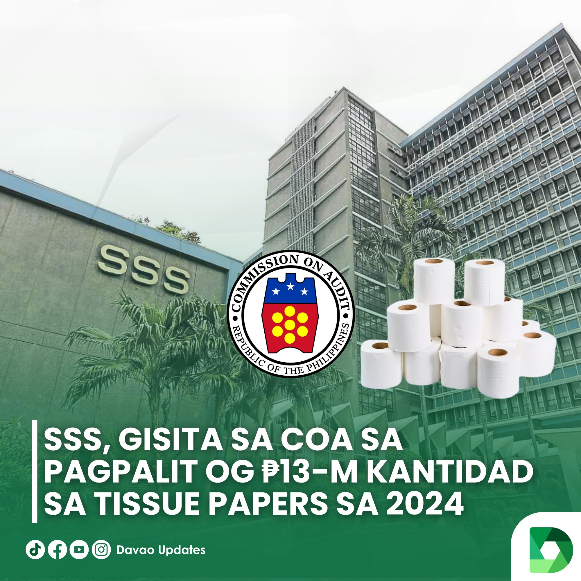 Davao - 𝗦𝗦𝗦, 𝗚𝗜𝗦𝗜𝗧𝗔 𝗦𝗔 𝗖𝗢𝗔 𝗦𝗔 𝗣𝗔𝗚𝗣𝗔𝗟𝗜𝗧 𝗢𝗚 ₱𝟭𝟯-𝗠 𝗞𝗔𝗡𝗧𝗜𝗗𝗔𝗗 𝗦𝗔 𝗧𝗜𝗦𝗦𝗨𝗘 ...