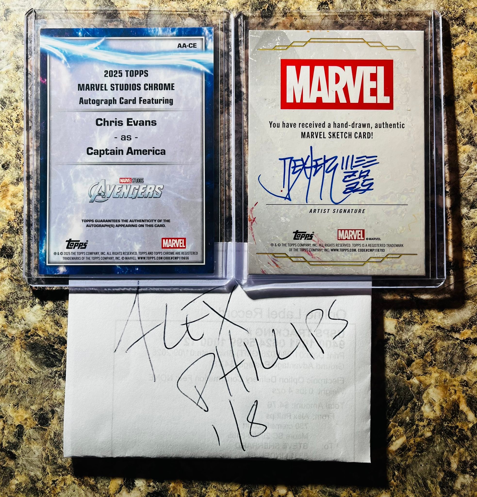 F/S Captain America Chris Evans auto and Sketch - (Sketch sold 