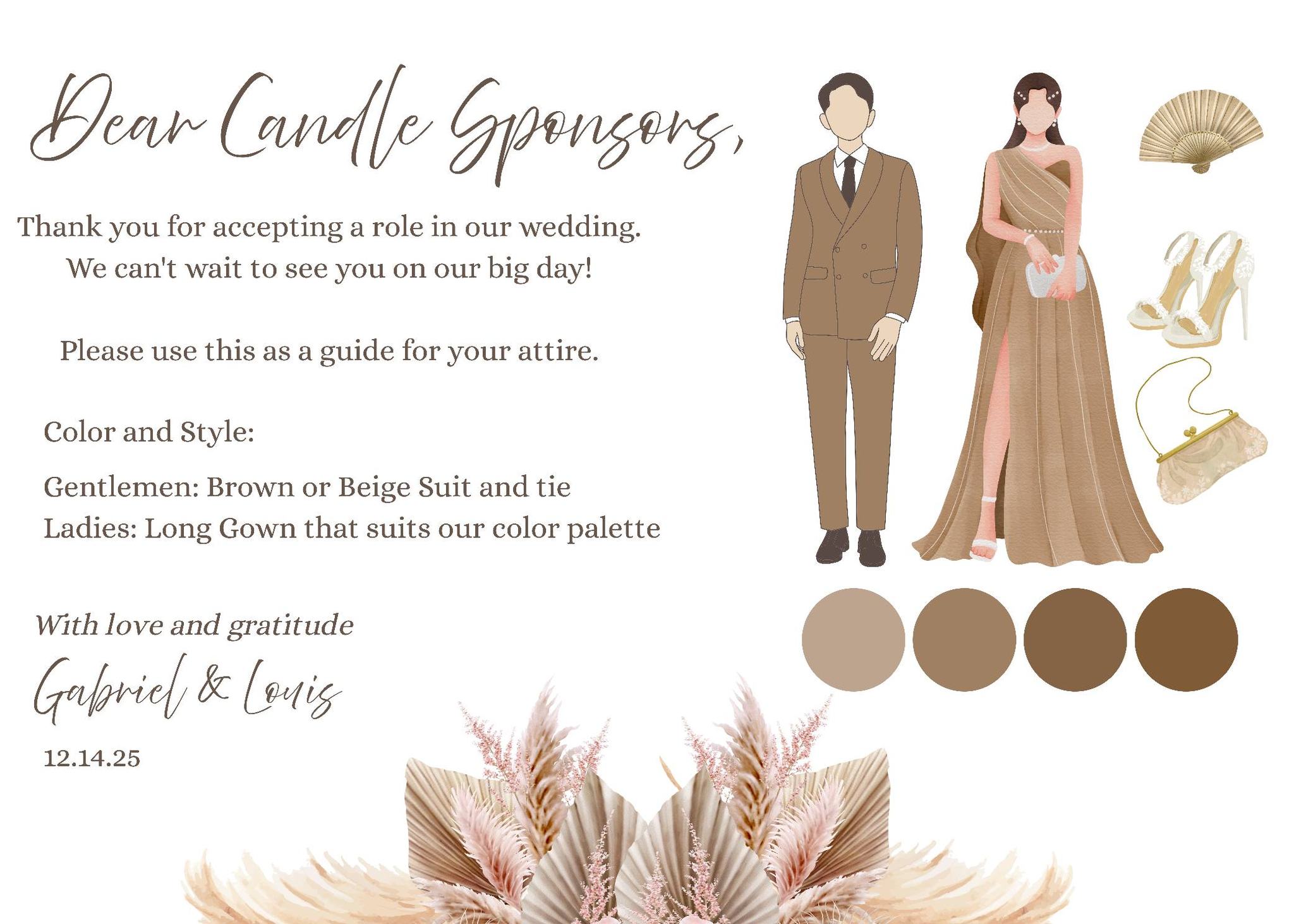 formal dress for secondary sponsors Entourage Attire Guide 💌 Whole Entourage without names- 300.00 Whole Entourage with names - 500.00 Principal & elegant modern ninang dress
