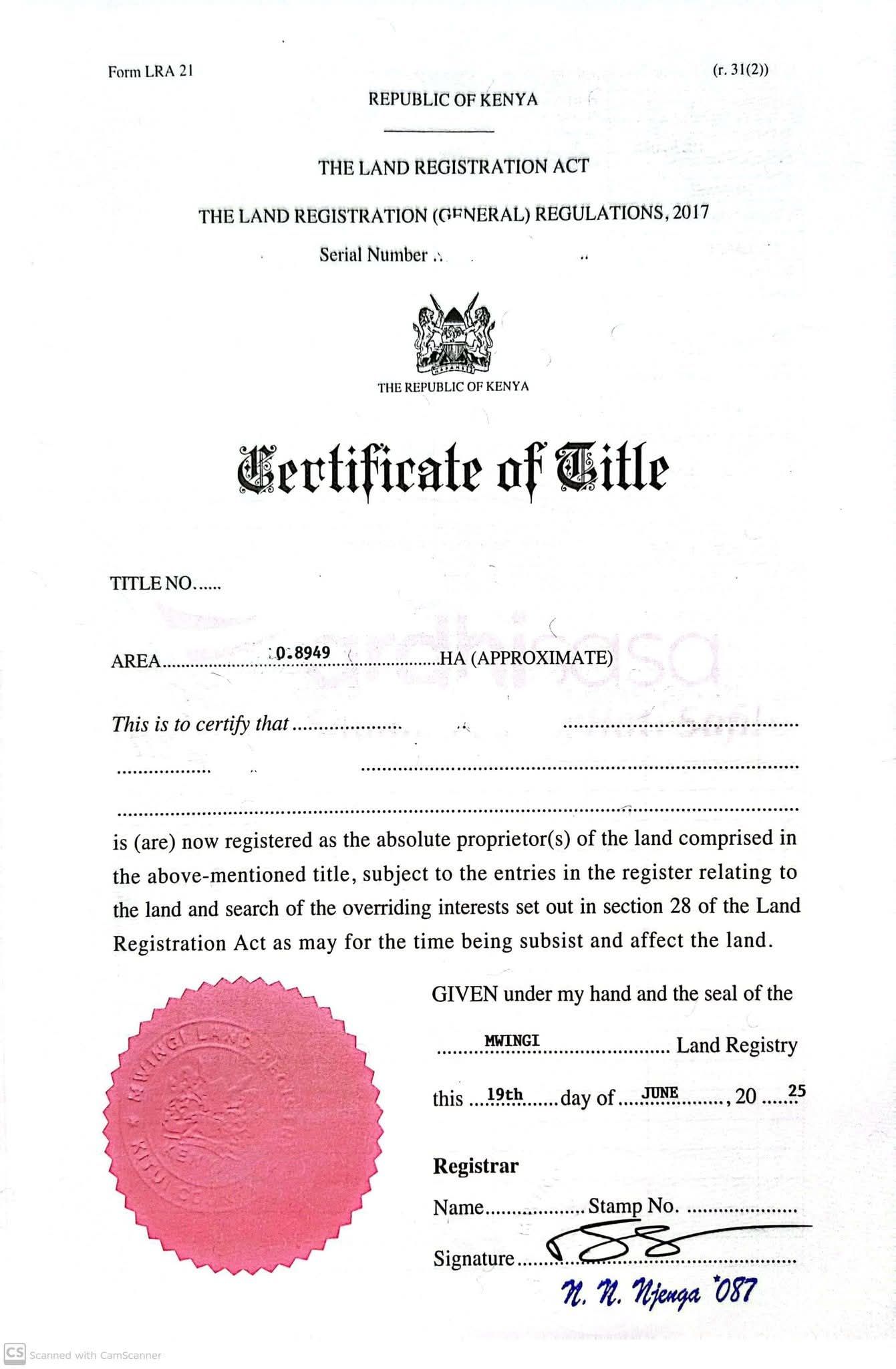 Patech - NEW TITLE DEED SYSTEM IN KENYA The new title deed system in ...