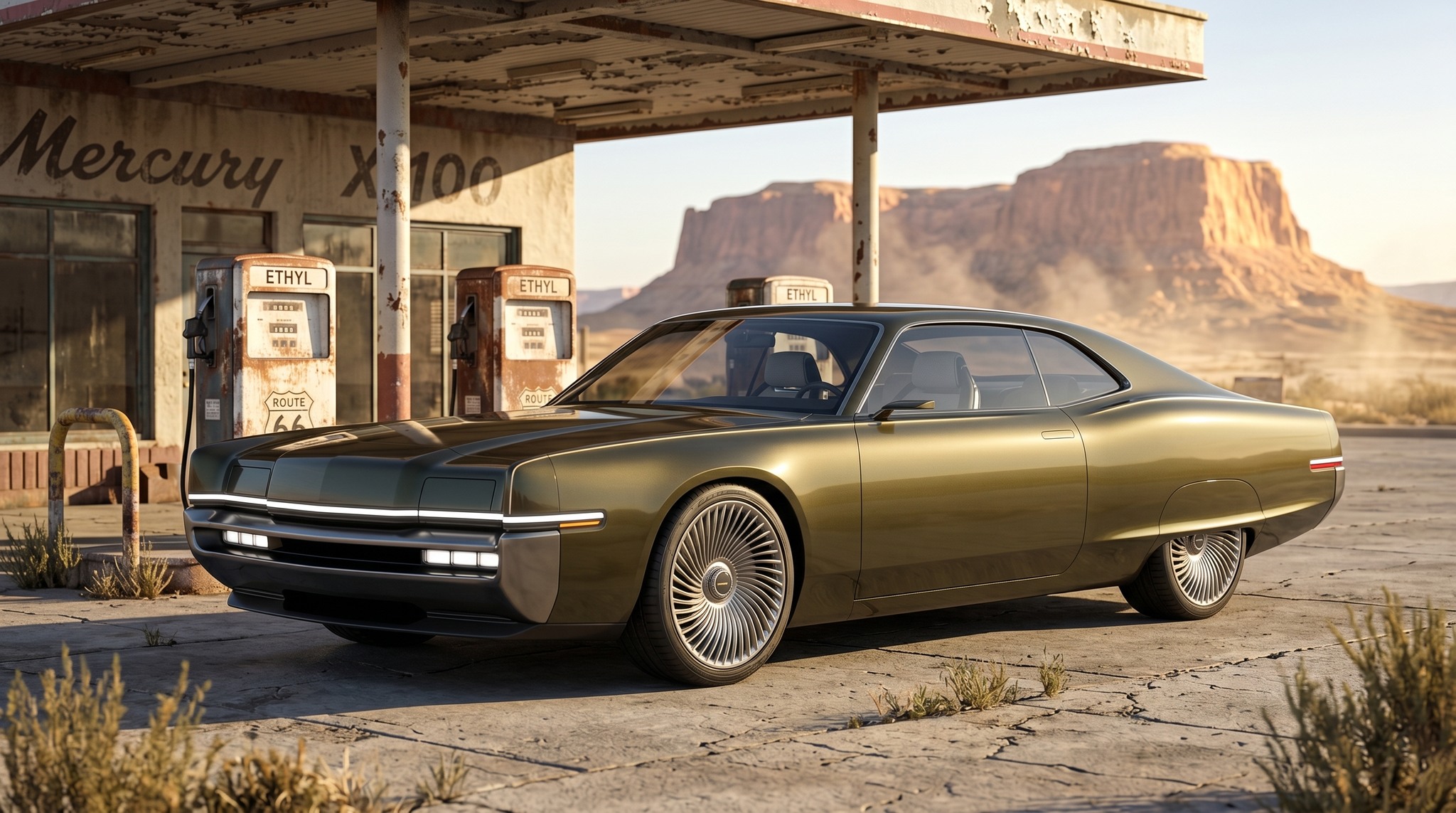 The **2030 Mercury Marauder X‑100 Concept** is a bold, electric 