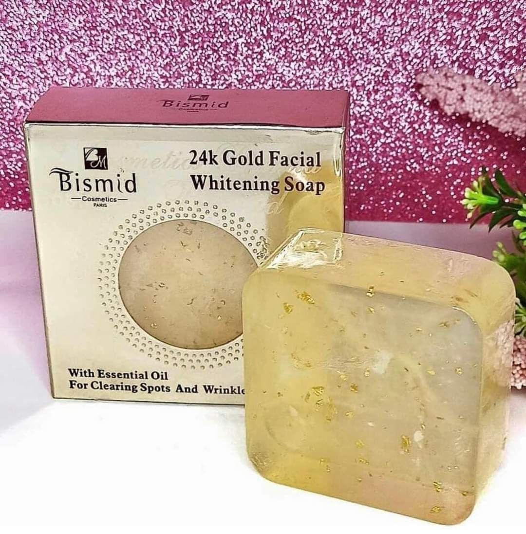 Savon De Visage Bismid 24k Gold - Ultra éclaircissant Anti-imperfections, 150 G, Avec Collagène Et Vitamines