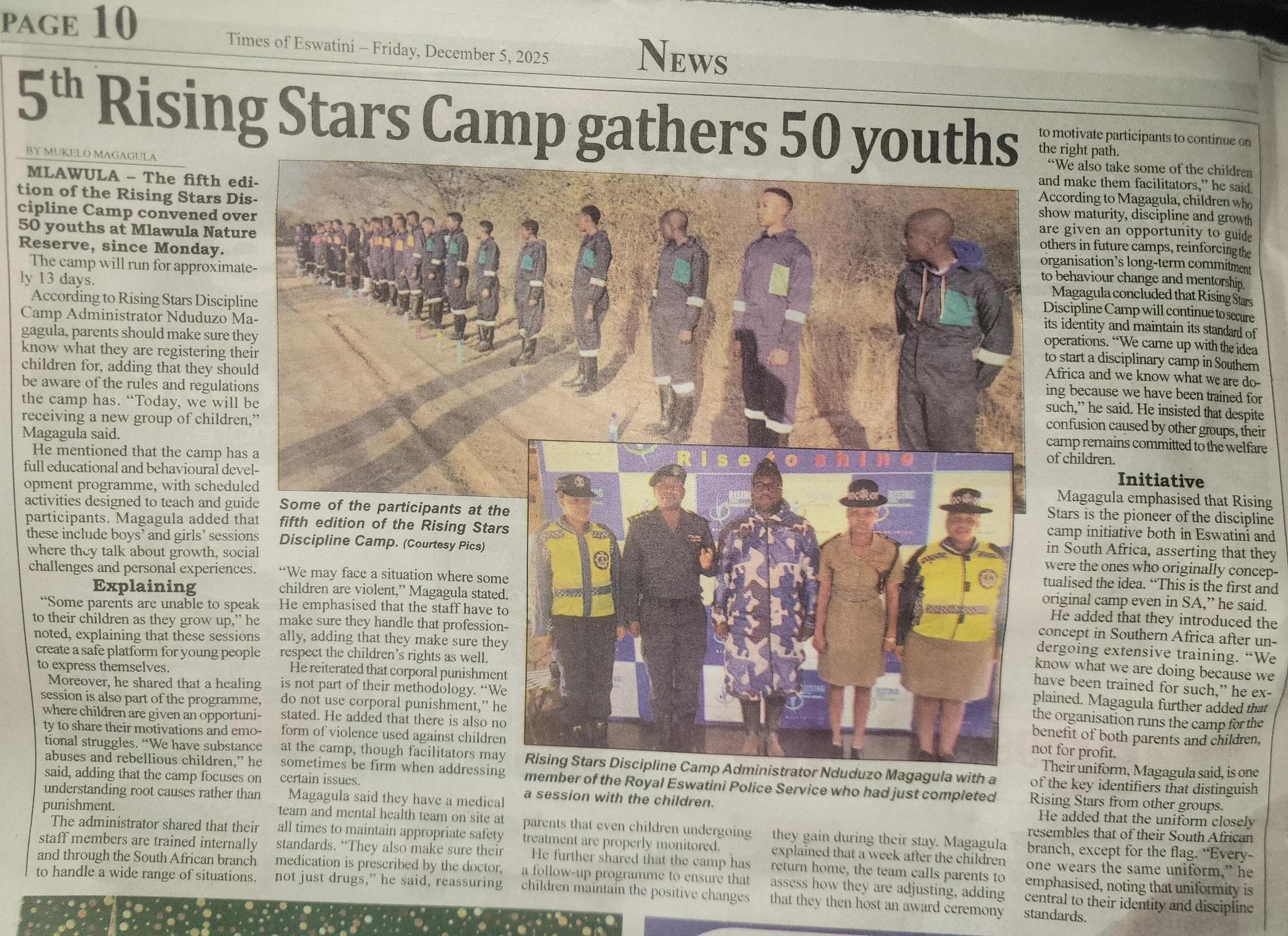 The Rising - The first & the original Discipline Camp Eswatini 🇸🇿 ...