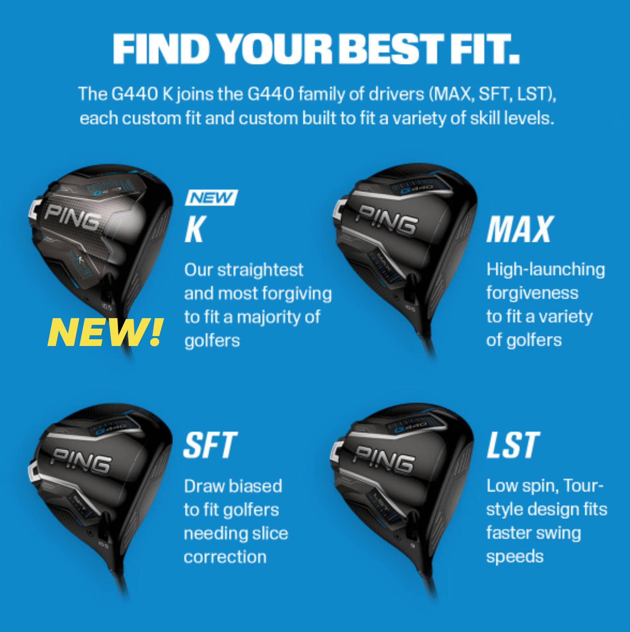 The all new PING G440K has arrived and available for fittings 