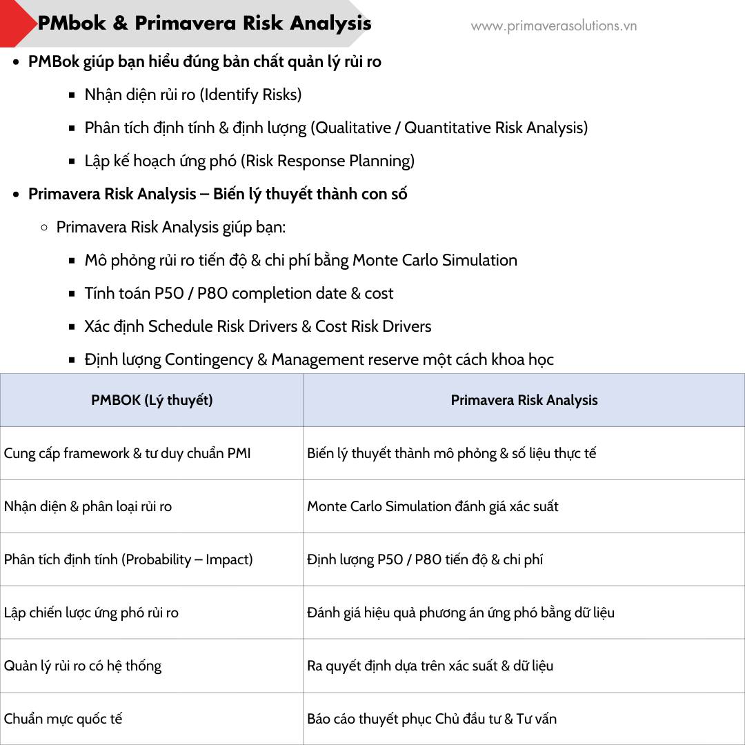 Kiến thức & Công cụ quản lý dự án Primavera P6, Primavera Risk Analysis