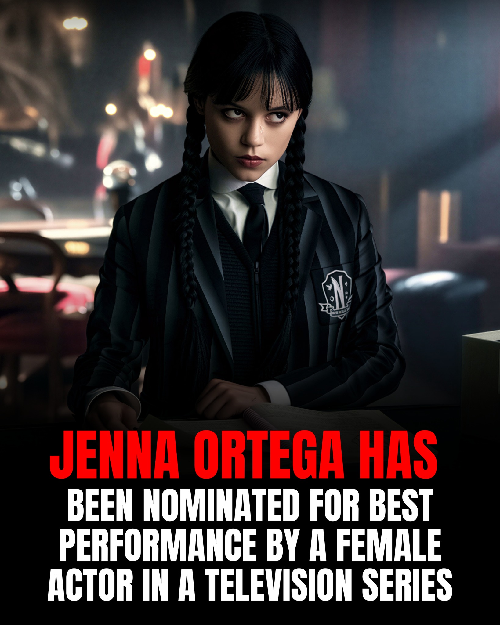 Netflix - Jenna Ortega has officially been nominated for a Golden Globe ...
