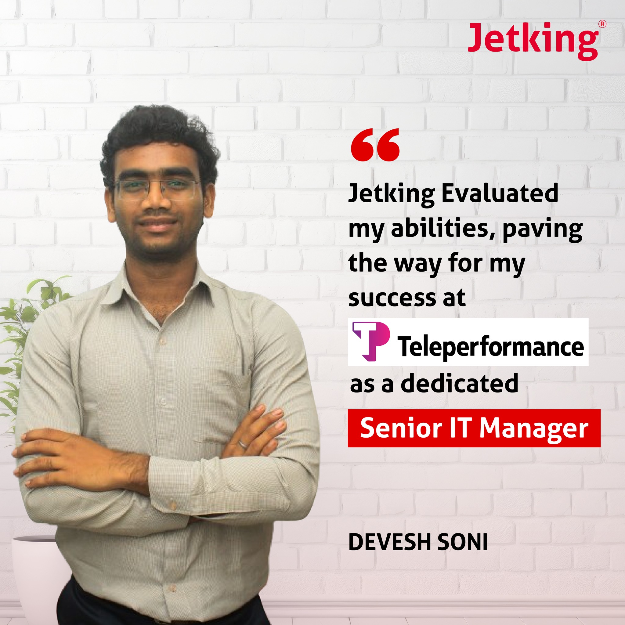 Jetking - Congratulations to Devesh Soni on his placement... | Facebook