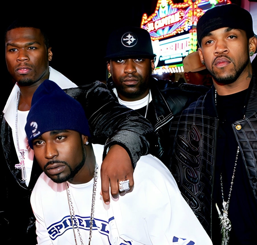 Lloyd Banks & 50 Cent pictured during G-Unit's Hot 97 Summer Jam