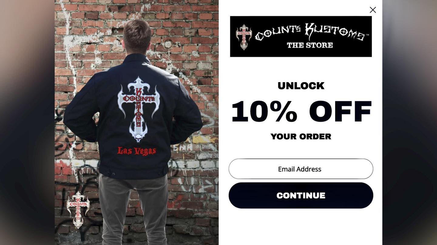 Count's Kustoms winter merchandise on sale