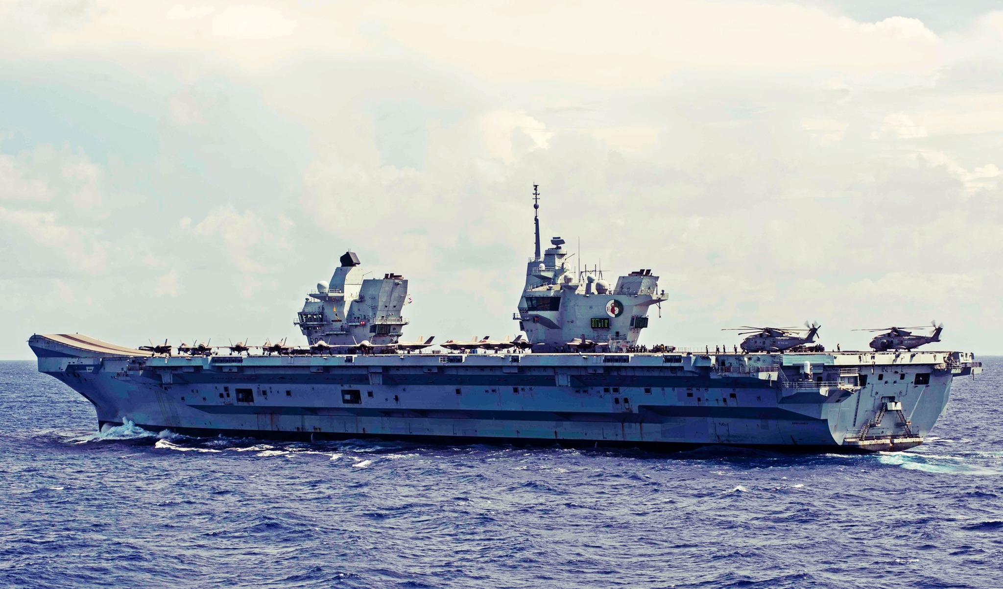 Military - Aircraft carrier HMS Queen Elizabeth (R08) operating in the ...