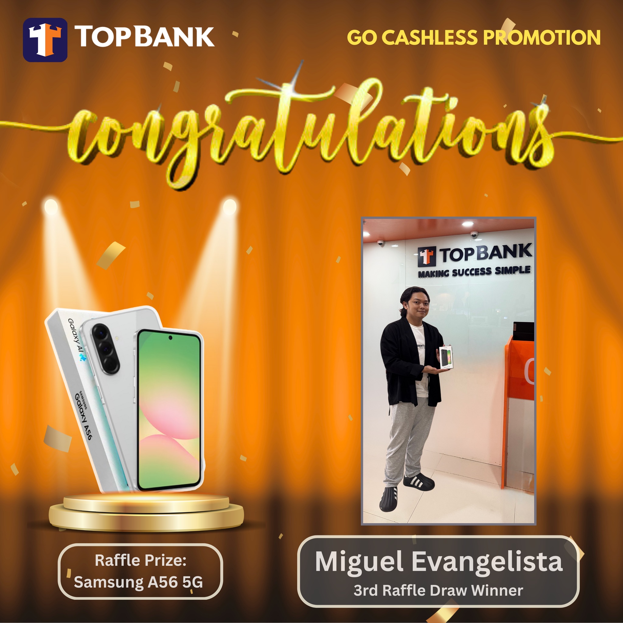 TOP - Go Cashless—Almost Complete! Congratulations to Mr. Miguel ...
