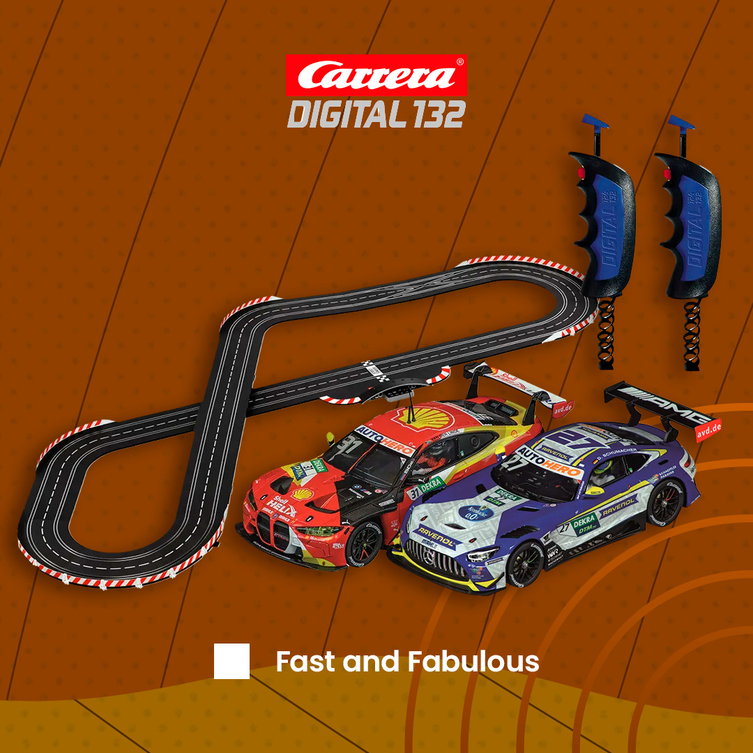 Step on the gas with the cars in these Carrera Digital 132 sets