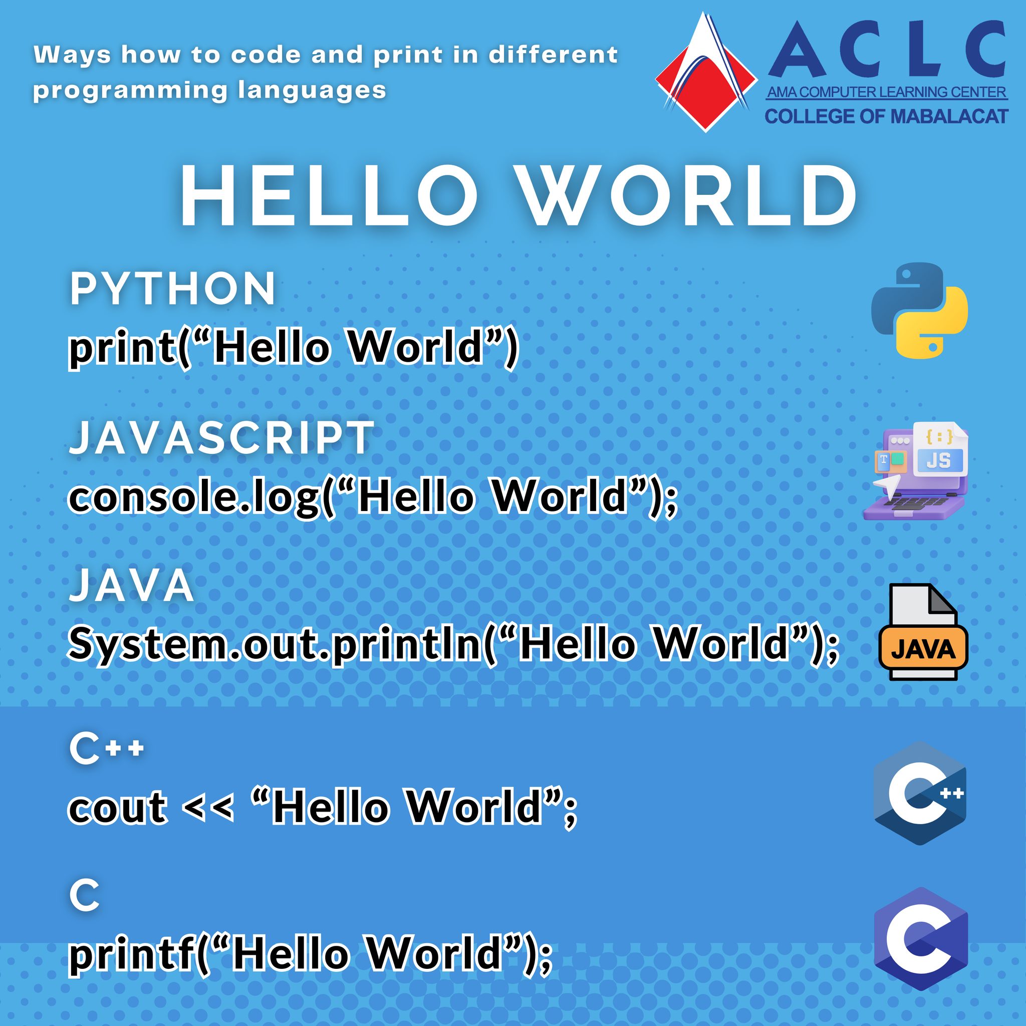 💻🌟 Learn How to Code and Print... - ACLC College of Mabalacat