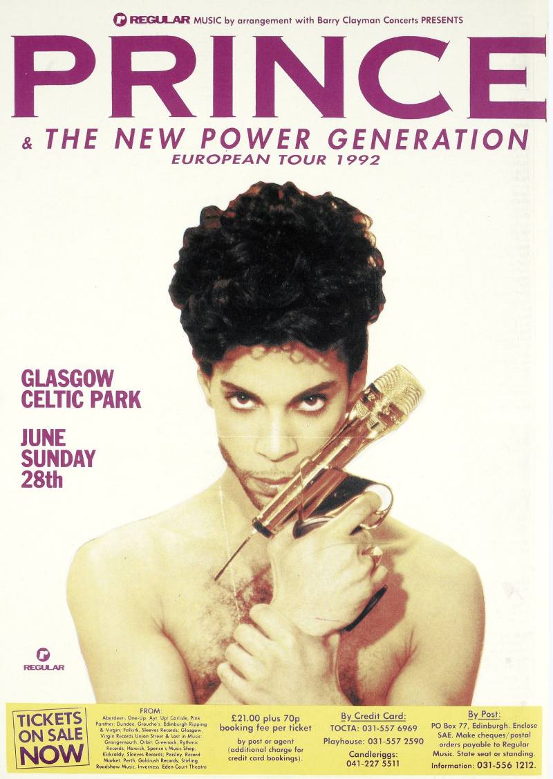 Prince performing at Celtic Park, June 1992