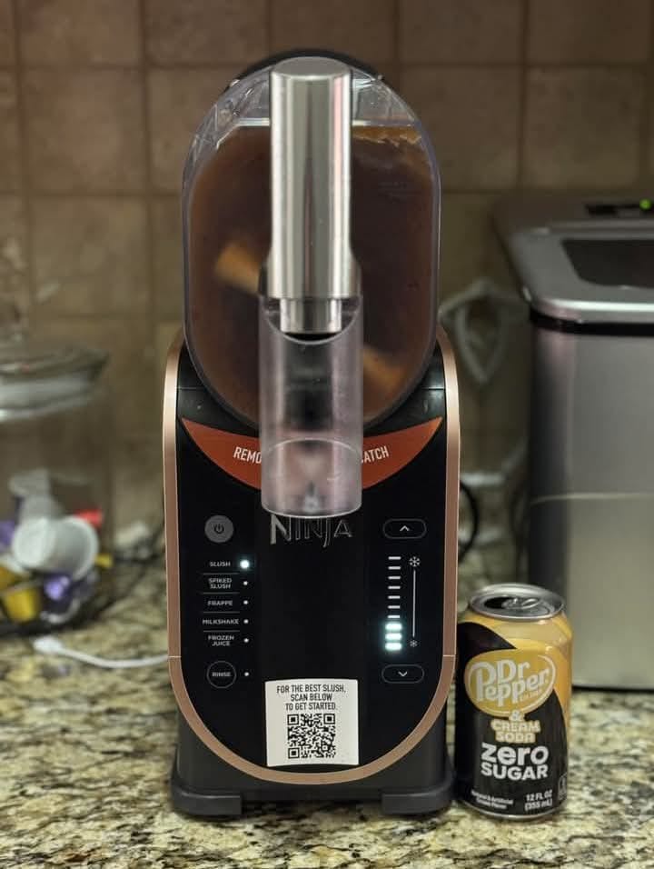 Dr Pepper Zero Cream Soda Ninja Slushi recipe with allulose