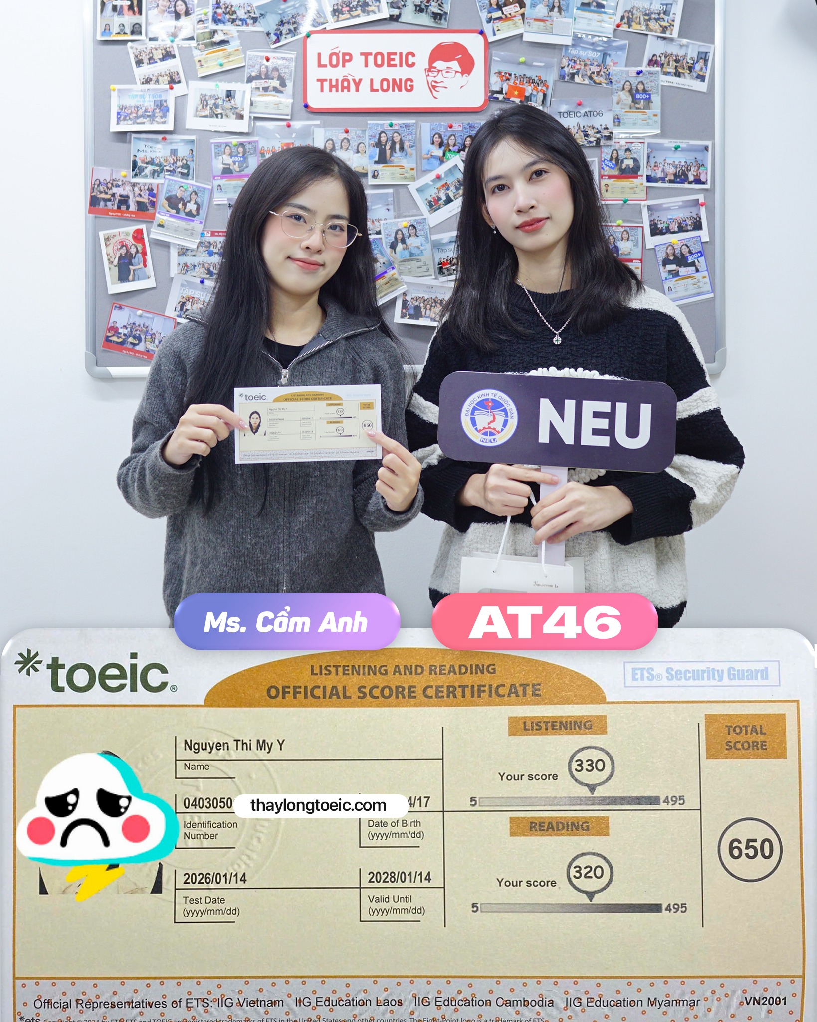 Chúc mừng Mỹ Ý... - Lớp TOEIC Thầy Long - Cs Trần Đại Nghĩa | Facebook