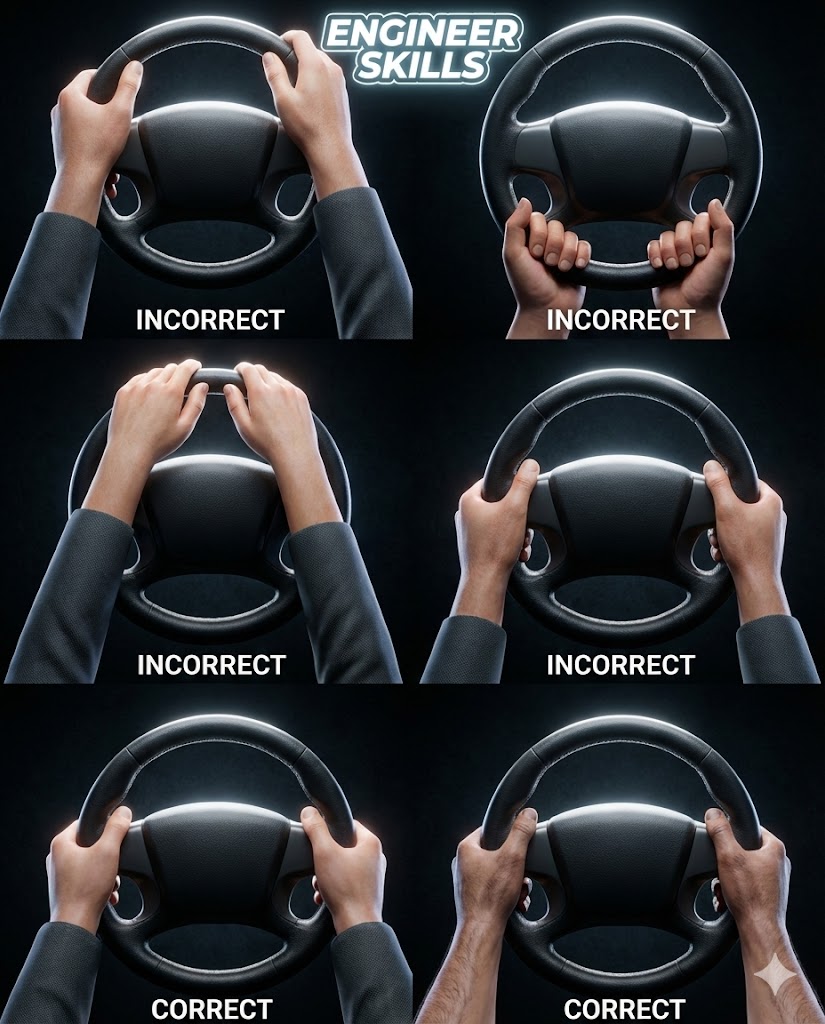 Engineer - Steering Wheel Holding Positions – The Safe & Correct Way! 🚗 ...