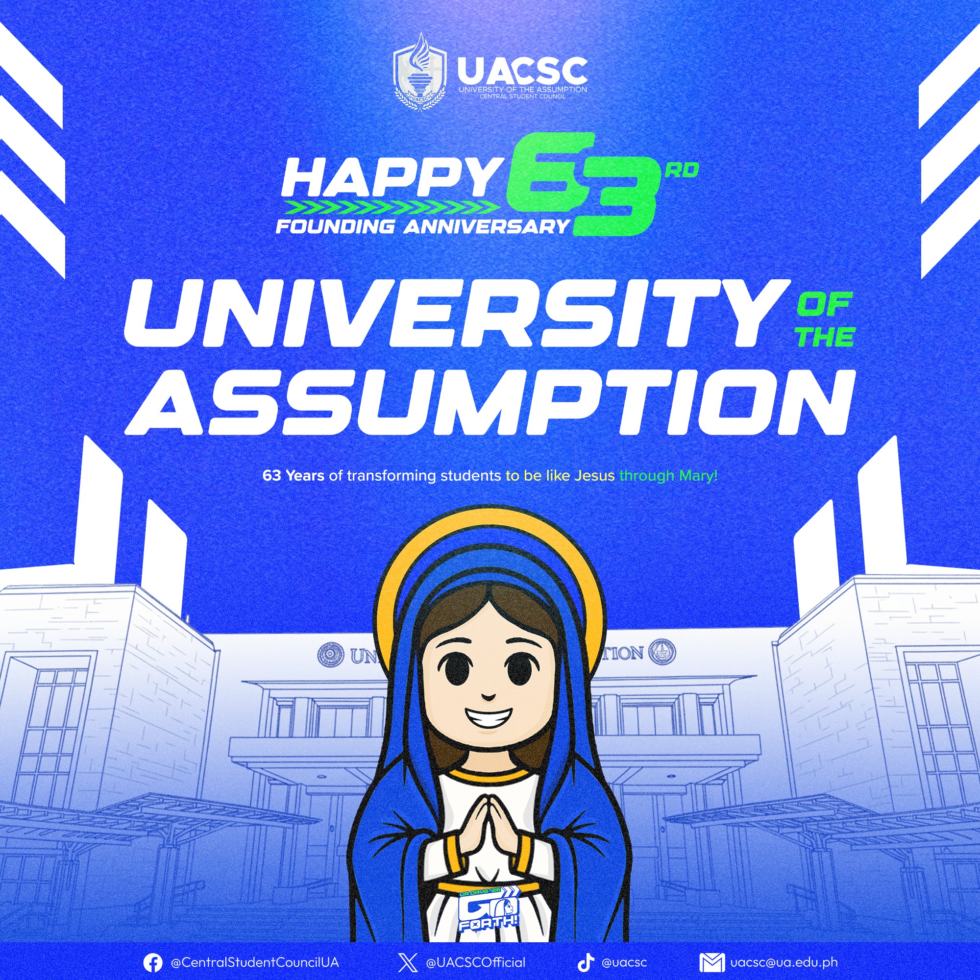 UA - 𝗛𝗔𝗣𝗣𝗬 𝟲𝟯𝗿𝗱 𝗙𝗢𝗨𝗡𝗗𝗜𝗡𝗚 𝗔𝗡𝗡𝗜𝗩𝗘𝗥𝗦𝗔𝗥𝗬, 𝗨𝗡𝗜𝗩𝗘𝗥𝗦𝗜𝗧𝗬 𝗢𝗙 𝗧𝗛𝗘 𝗔𝗦𝗦𝗨𝗠𝗣𝗧𝗜𝗢𝗡! 💙 ...