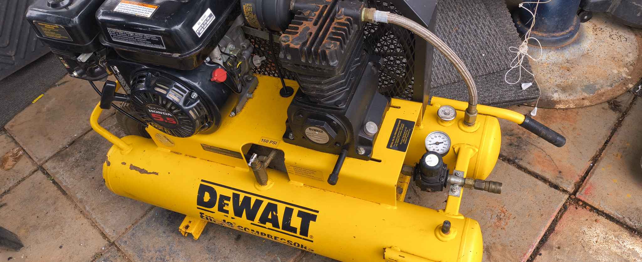 DeWalt air compressor used very little 5.5 HP a Honda motor nice - Air ...