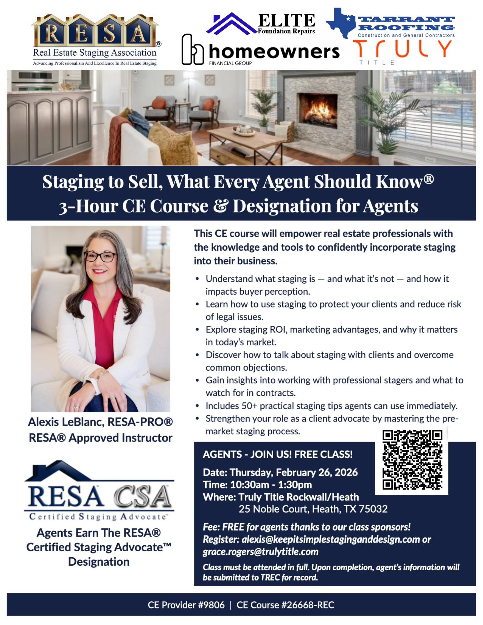 Staging to Sell, What Every Agent Should Know - FREE 3 Hour CE