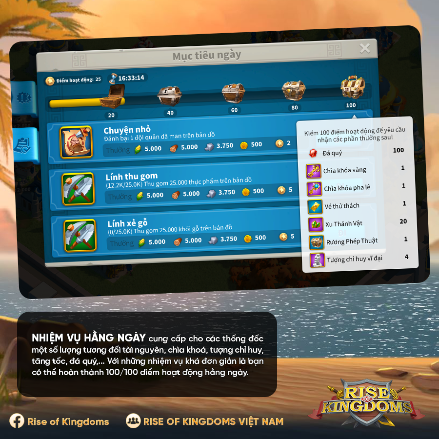 Rise of Kingdoms - [ROK TIPS] - NHIỆM VỤ HÀNG NGÀY 👉 Hoàn thành nhiệm ...