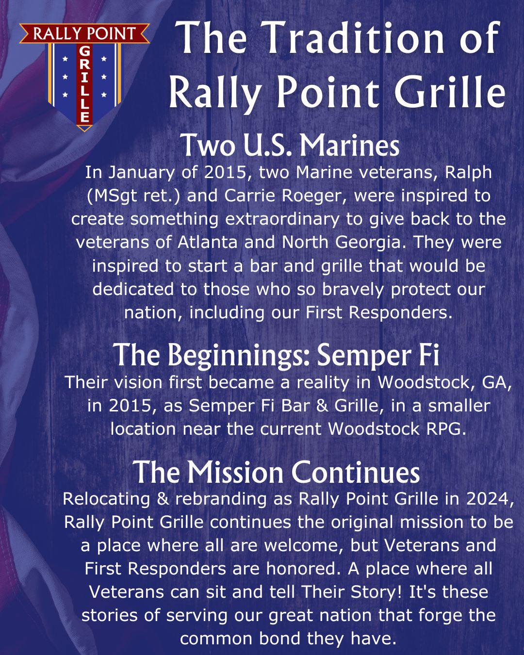 New to Rally... - Rally Point Grille/Semper Fi Bar and Grille | Facebook