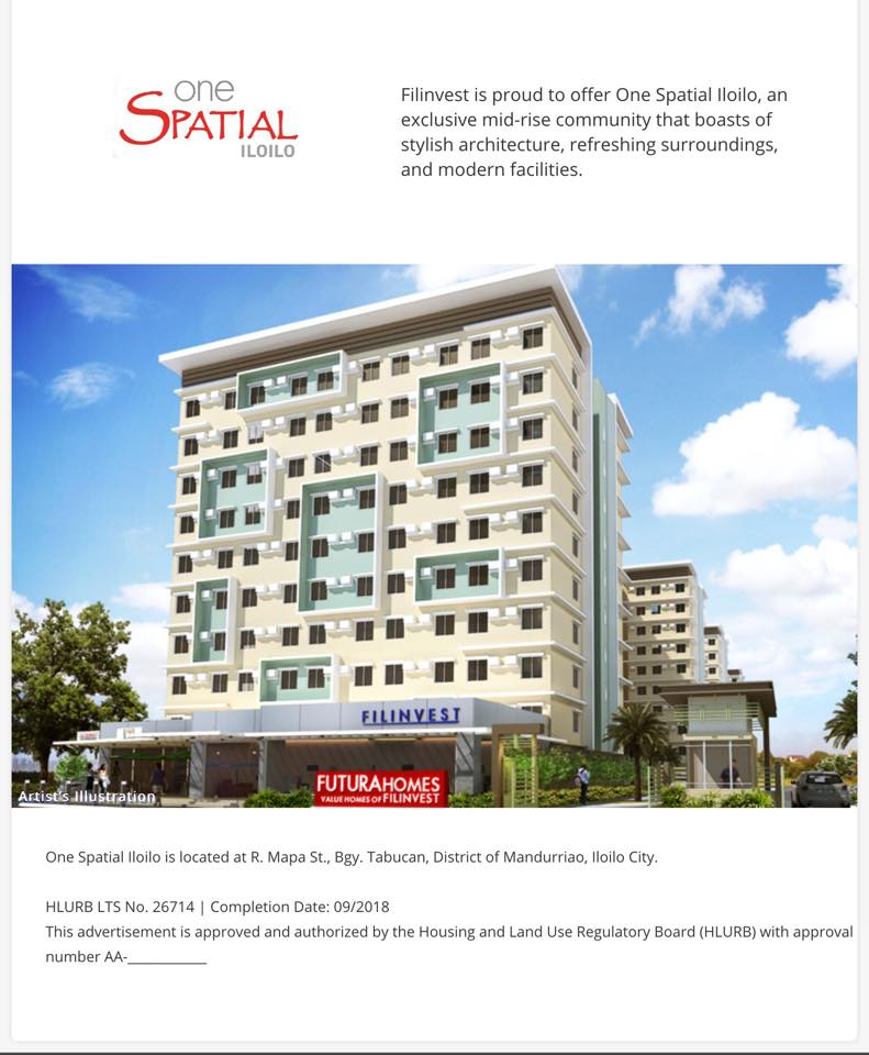 One Spatial Filinvest Midrise Condo Iloilo Philippines | Iloilo City