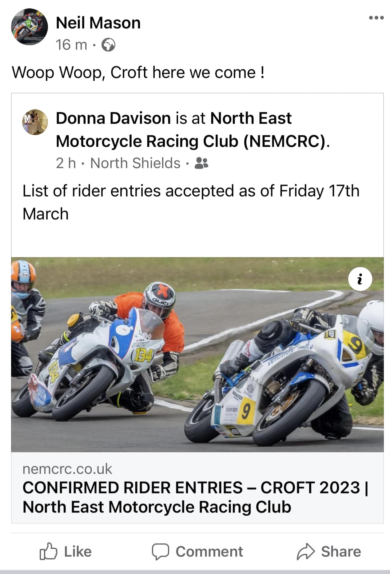 That’s Neil officially excited, he has... - Neil Mason Racing | Facebook