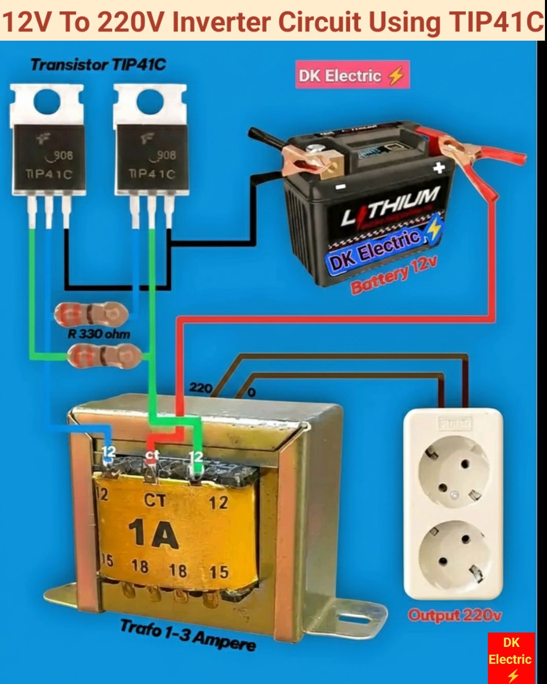 Dk - 12V To 220V inverter Circuit using TIP41C | Facebook