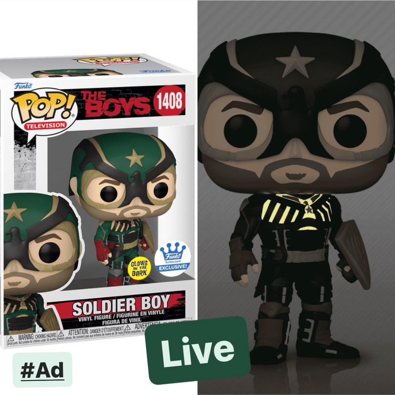 Now live! Today's eBay / Funko Shop exclusive GITD Soldier Boy POP