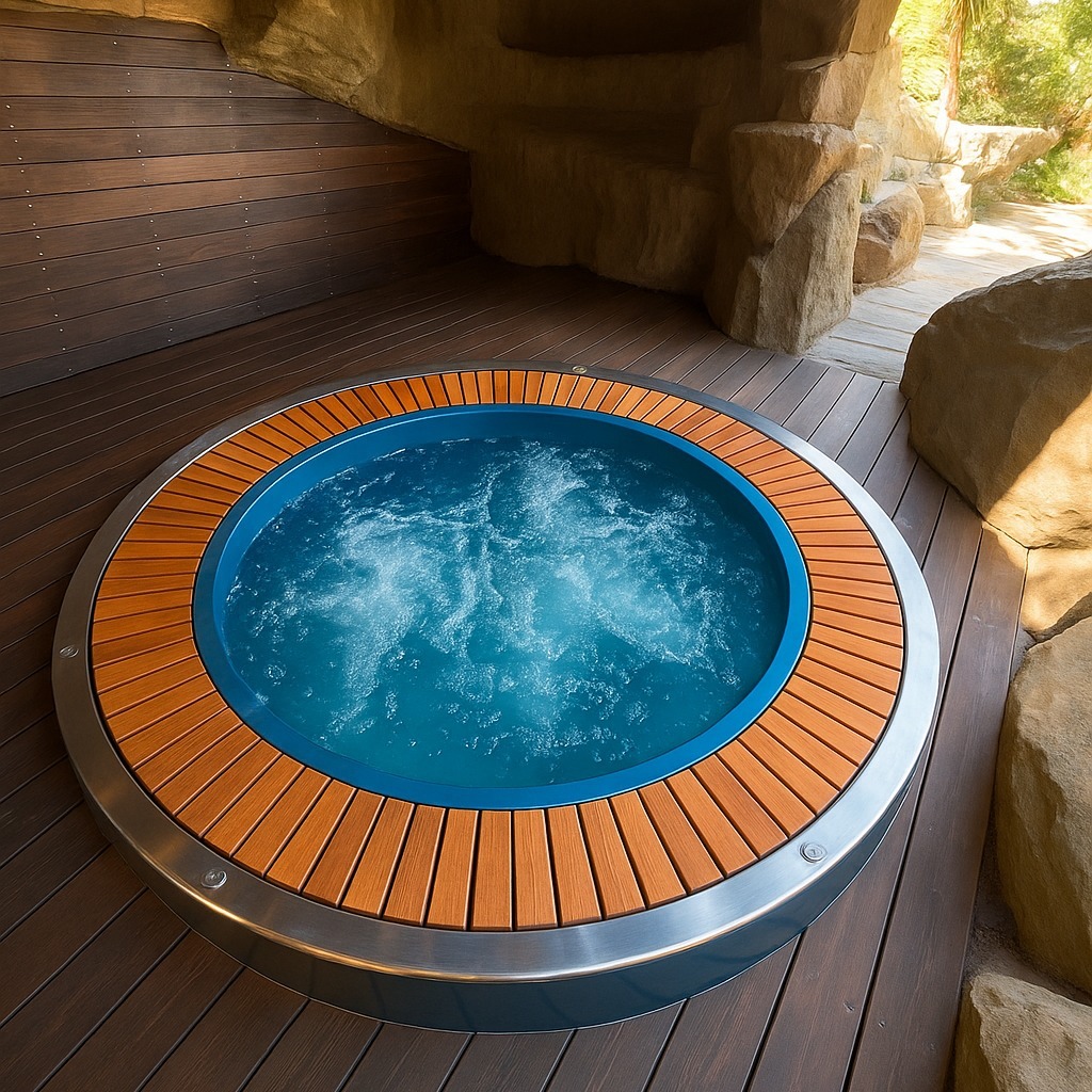 Aqua - Just installed a stunning Rimflow jacuzzi on the deck — seamless ...